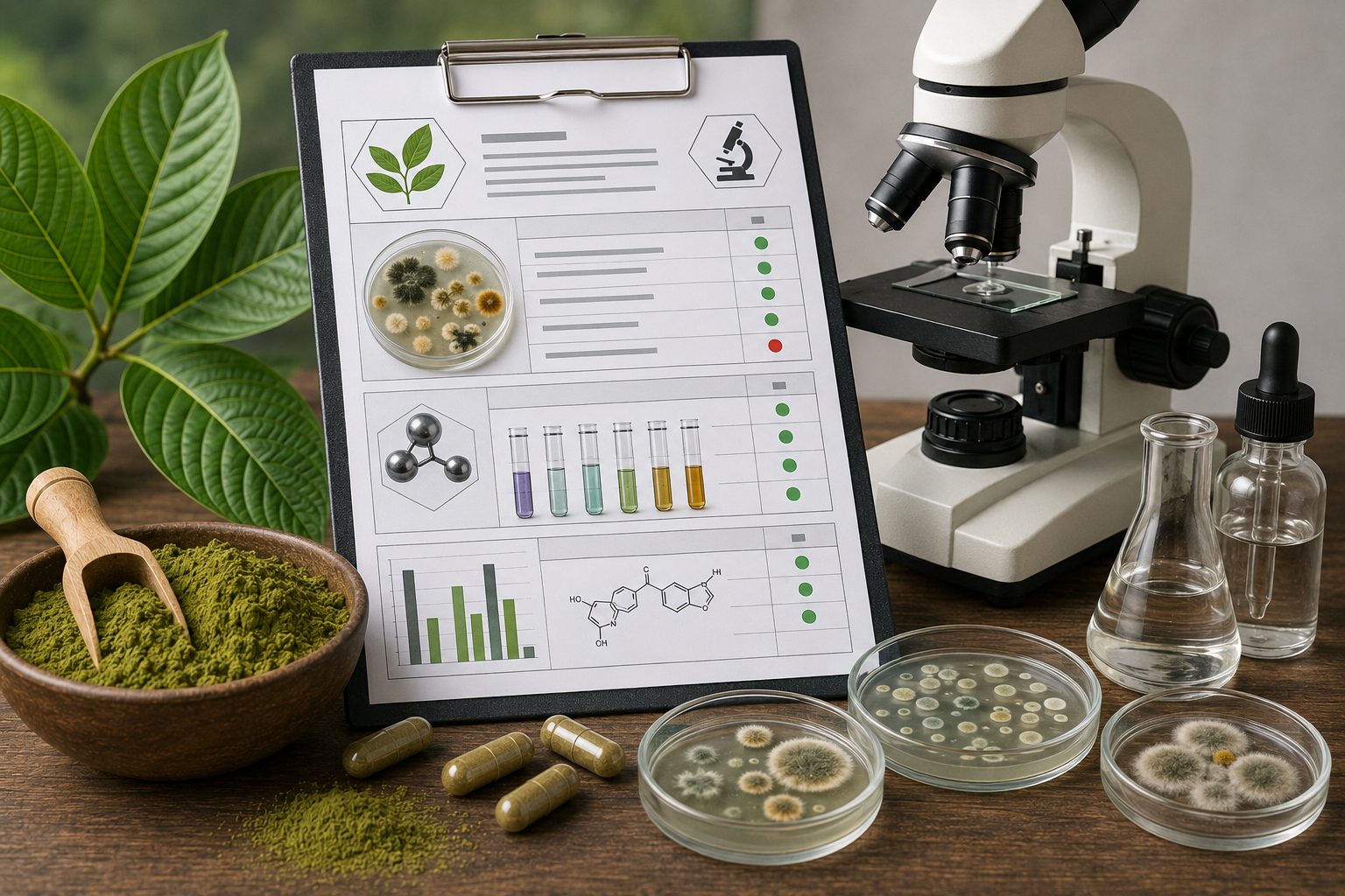 Jak číst laboratorní testy na kratom (mikrobiologie, těžké kovy)?