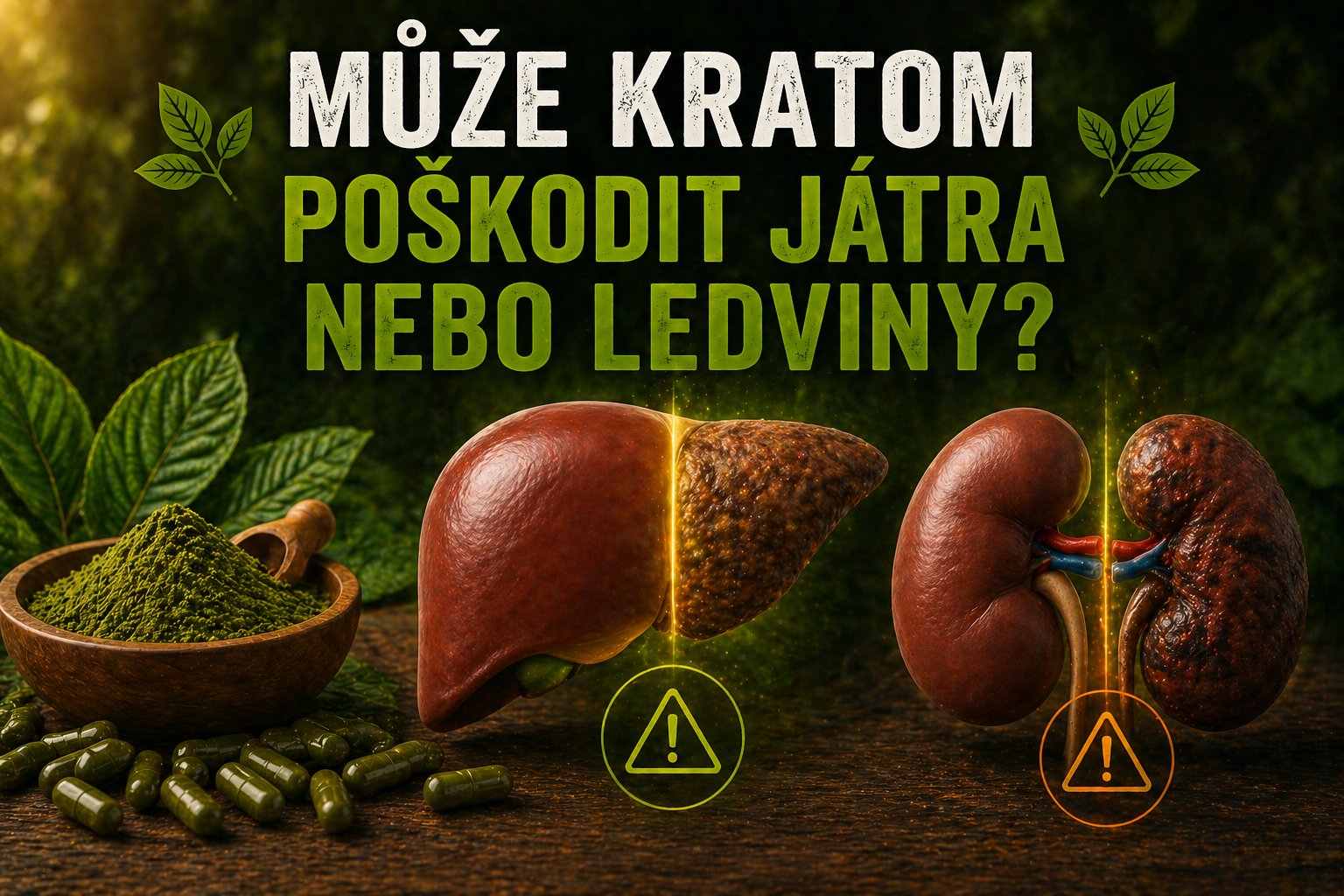 Může kratom poškodit játra nebo ledviny?