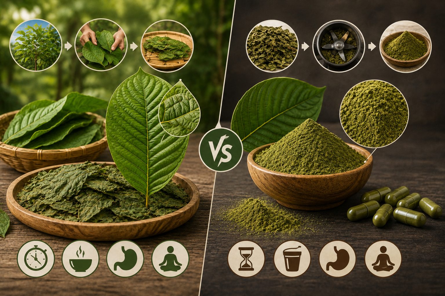 Jaký je rozdíl mezi práškovým a listovým kratomem
