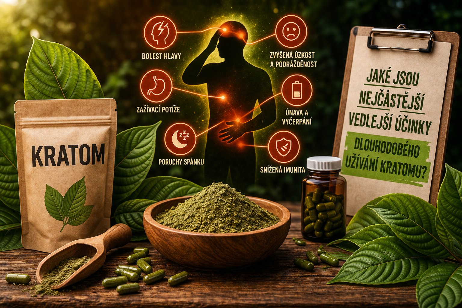 Jaké jsou nejčastější vedlejší účinky dlouhodobého užívání kratomu?