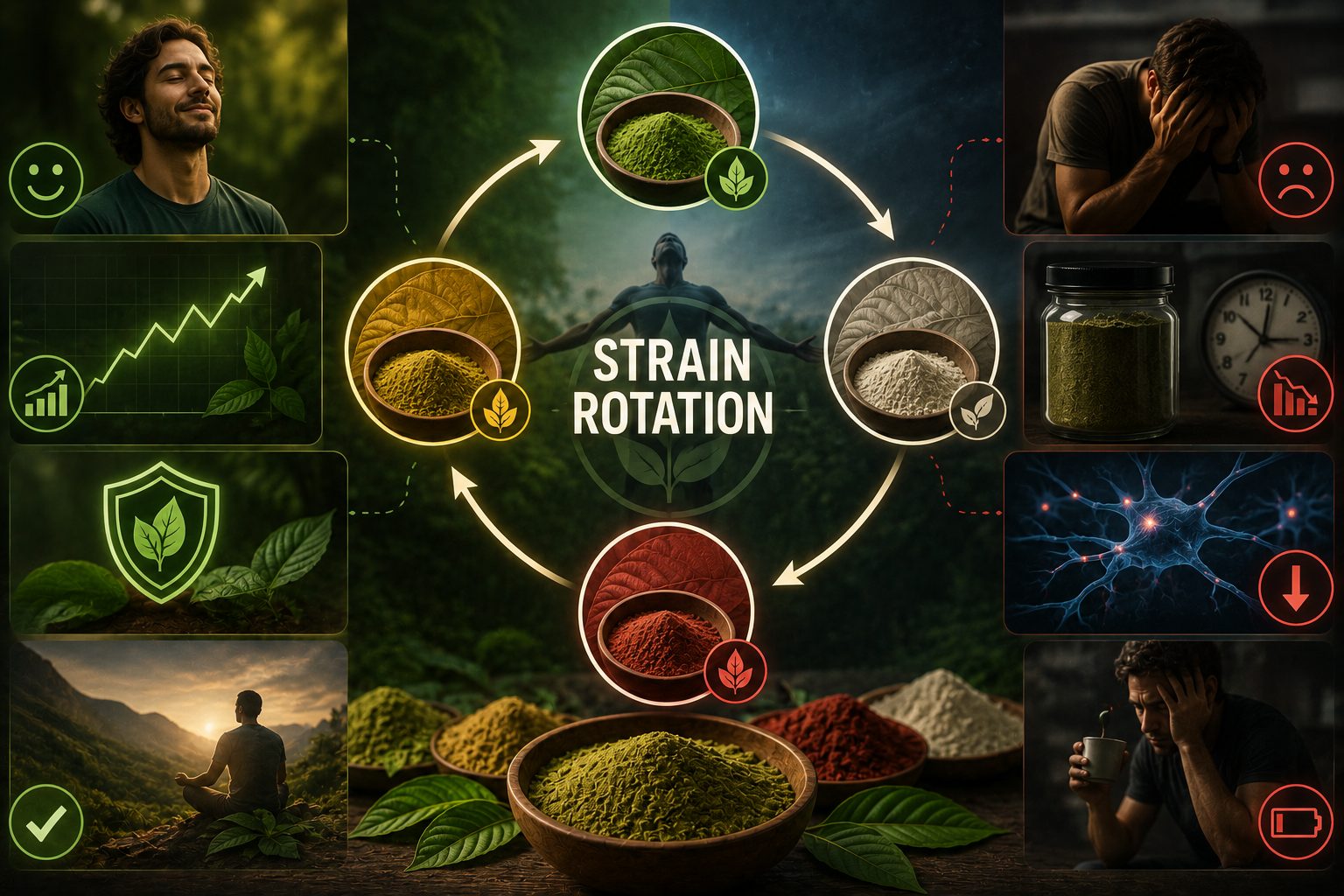 Co je to "střídání druhů" (strain rotation) a proč se to u kratomu dělá?
