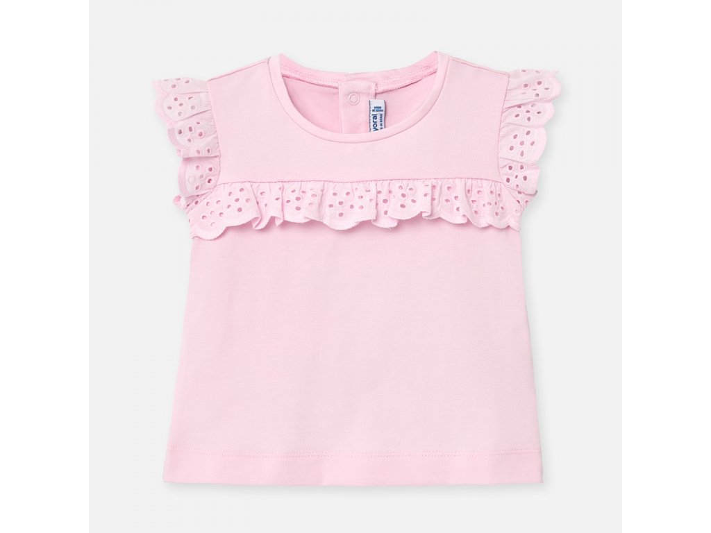 Tričko s krátkým rukávem madeira světle růžové BABY Mayoral