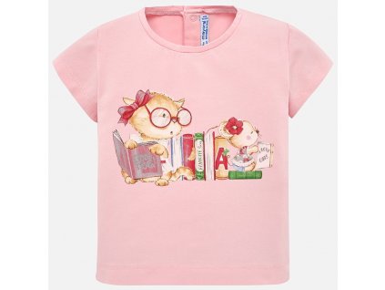 Tričko s krátkým rukávem kočička růžové BABY Mayoral