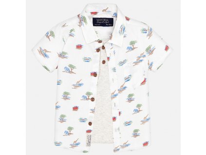 Košile krátký rukáv+aplikace trika safari BABY Mayoral