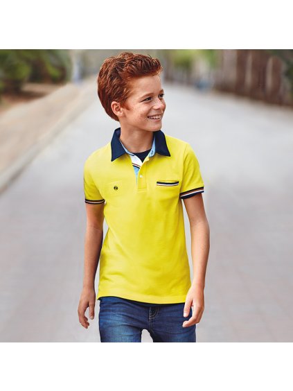 Triko polo s krátkým rukávem žluté JUNIOR Mayoral
