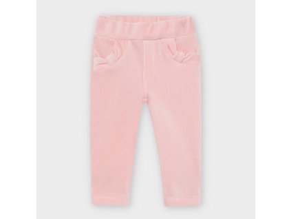 Kalhoty velurové světle růžové BABY Mayoral