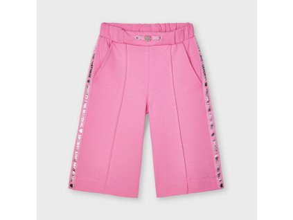 Kalhoty culotte s lampasy růžové MINI Mayoral