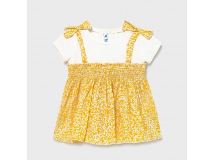 1178 Mayoral Girls Mustard Mixed Blouse Front
