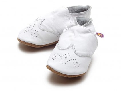 soft leather baby shoes brogue in white 868