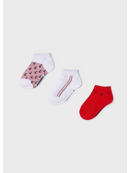 3 pack nízkých ponožek MARINO červené MINI Mayoral