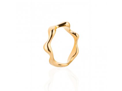 Prsten nepravidelný vlnky zlatý Franco bene