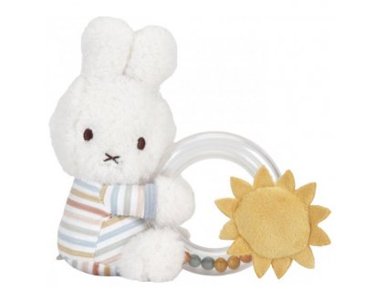 Chrastítko s korálky králíček Miffy proužky Little Dutch