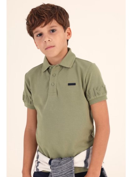 Triko polo s krátkým rukávem jednobarevné NKTVK khaki JUNIOR MAYORAL
