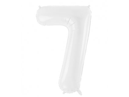 Balónek fóliový číslo 7 bílá 100cm Party Deco
