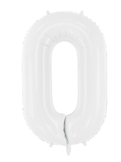 Balónek fóliový čísla 0-9 bílý 100 cm Party Deco