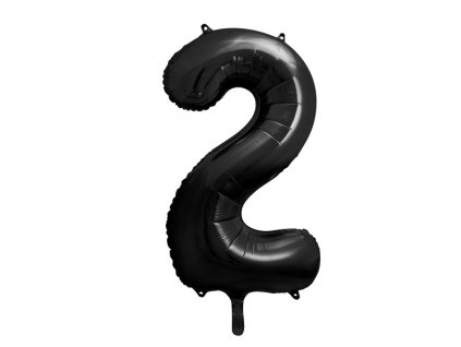 Balónek fóliový číslo 2 černý 100cm Party Deco