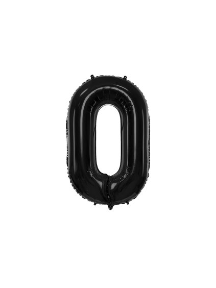Balónek fóliový čísla 0-9 černý 100 cm Party Deco
