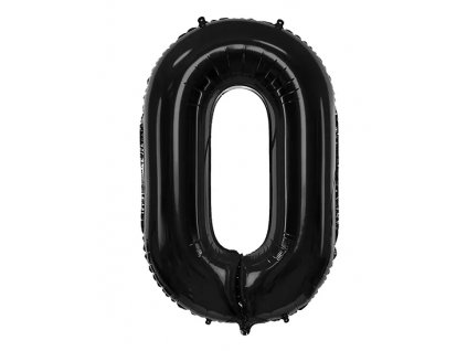 Balónek fóliový číslo 0 černý 100cm Party Deco
