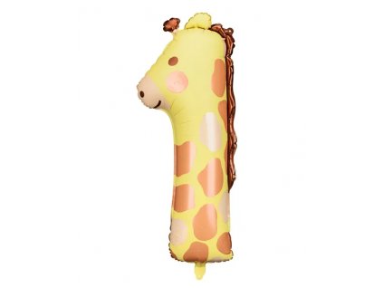 Fóliový balónek fóliový číslo 1 žirafa Party Deco