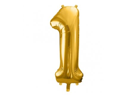 Fóliový balónek číslo 1 zlatá 100 cm Party Deco