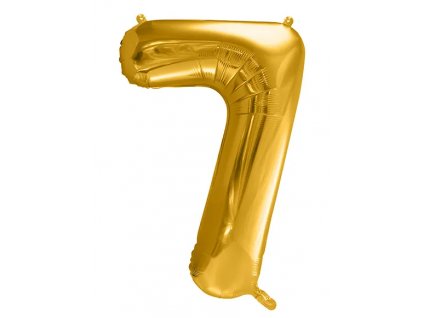 Balónek fóliový číslo 7 zlatá 100 cm Party Deco