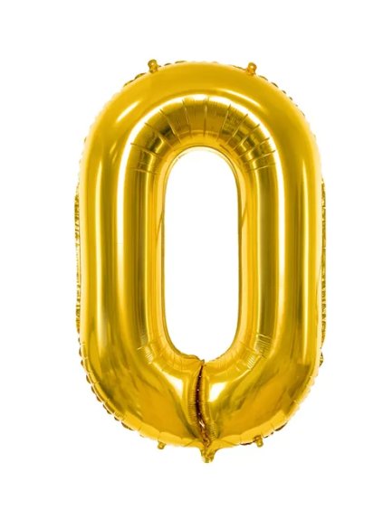 Balónek fóliový čísla 0-9 zlatý 100 cm Party Deco