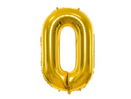 Balónek fóliový číslo 0 zlatá 100 cm Party Deco