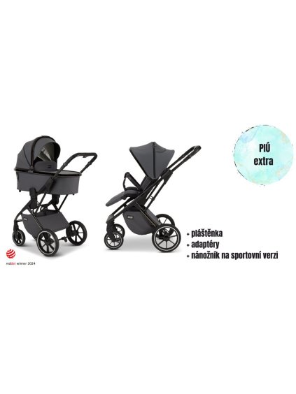 PIÚ EXTRA black chrome - Anthrazit