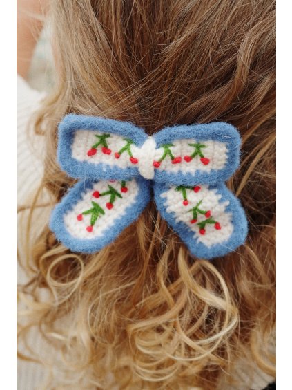 KS100828 CHERRY CROCHET BOW CLIP CHERRY Main