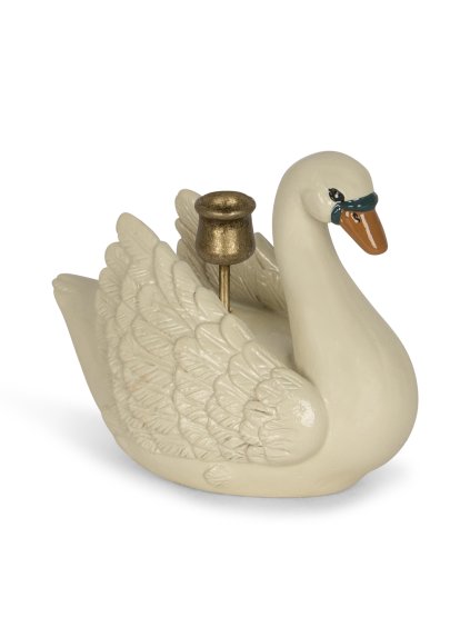 KS101064 SWAN CANDLE HOLDER CREME Main