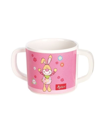 Melamin baby hrníček BUNGEE BUNNY zajíc se silikonem (7,5 cm) sigikid