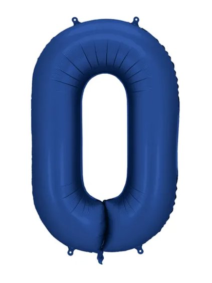 Balónek fóliový čísla 0-9 matný královsky modrý 100 cm Party Deco