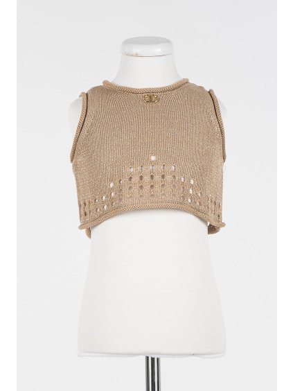 Top s háčkováním béžový Twinset Girl