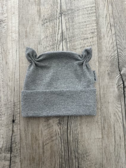 Čepice bavlněná rohatka šedá žebro KINGS.cz