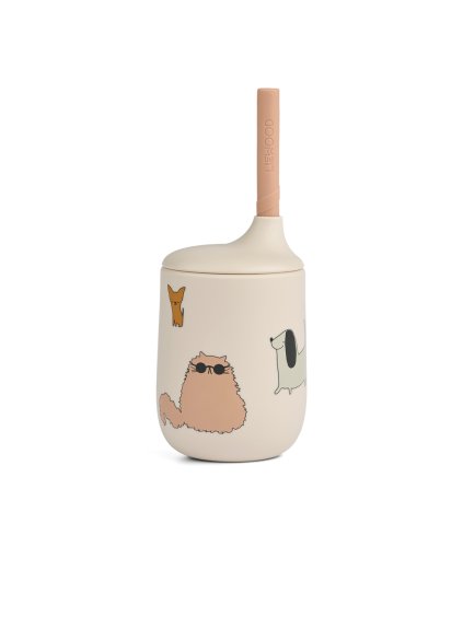 Ellis Printed Sippy Cup 230ml LW15019 2503 Cats and Dogs Sandy 1