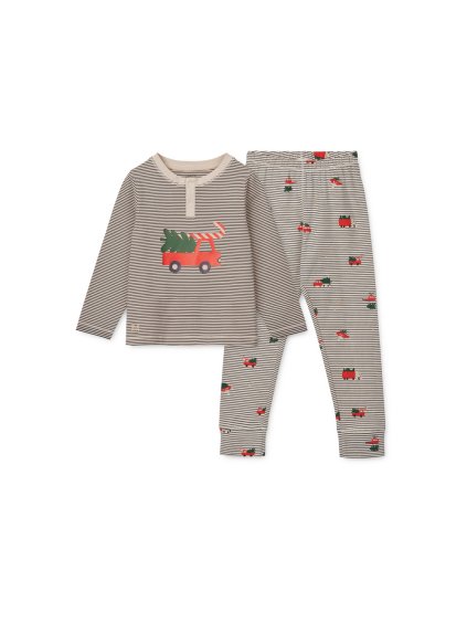 Wilhelm Printed Pyjamas Set LW19854 2370 Holiday vehicle Stripe navy 1