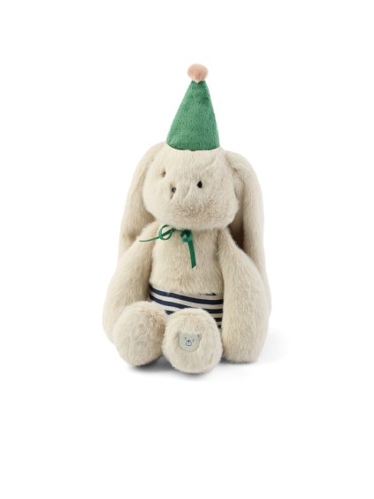 Bertrand Rabbit Celebration Teddy LW20789 2735 Mist Blue stripe mix 1