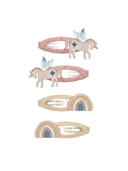 Sponky s jednorožci a duhami růžové Mimi and Lula