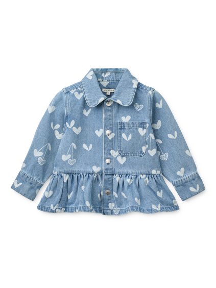 Kenza Printed Denim Overshirt LW20630 2667 Sweethearts light blue denim 1