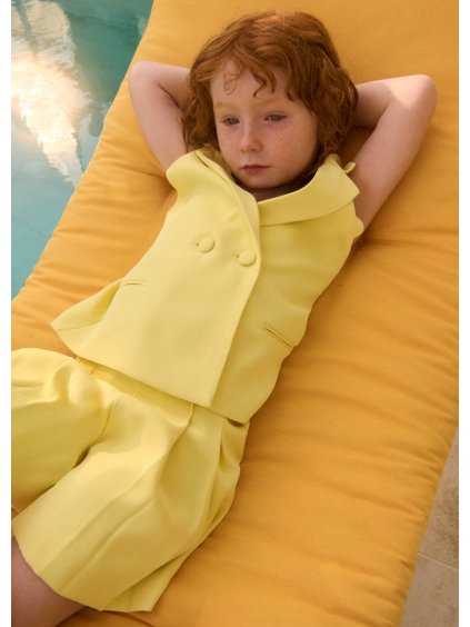 Set vesty a šortek s vyšším pasem žlutý Abel and Lula