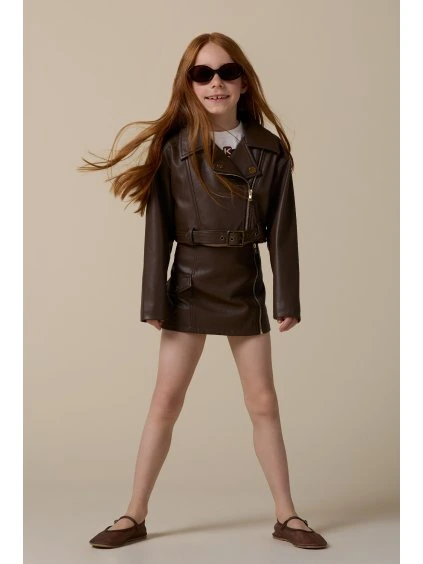 Bunda koženková hnědá Pinko Up