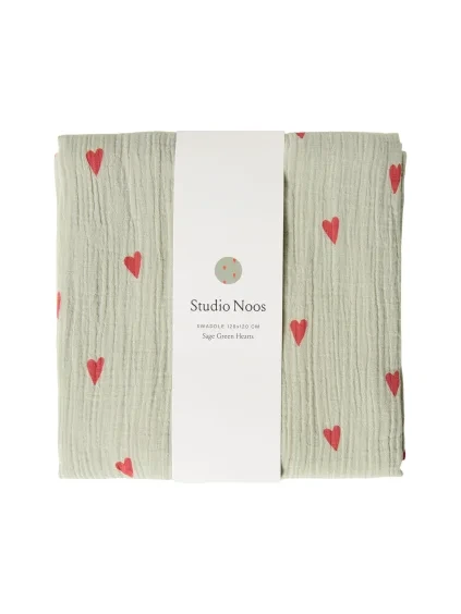 Sage Green Hearts Swaddle 120x120 PS1 8a9f7ac5 d01f 4670 83a6 6265e714e3af
