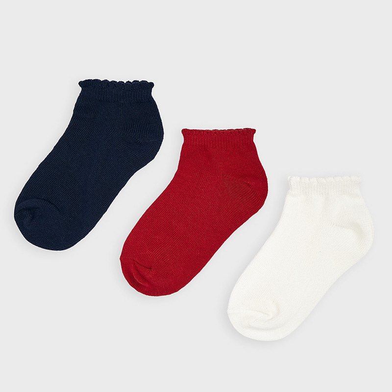 Levně 3 pack ponožek červeno-modré MINI Mayoral