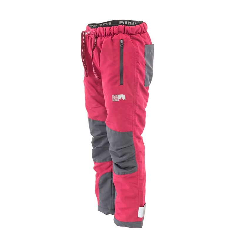 Levně Pidi Lidi Kalhoty zateplené fleece outdoor vínové se záplaty