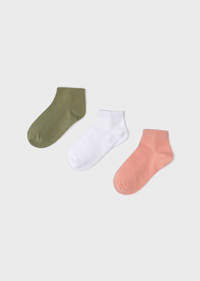 3 pack nízkých ponožek khaki MINI Mayoral velikost: 10 (EU 35-36)