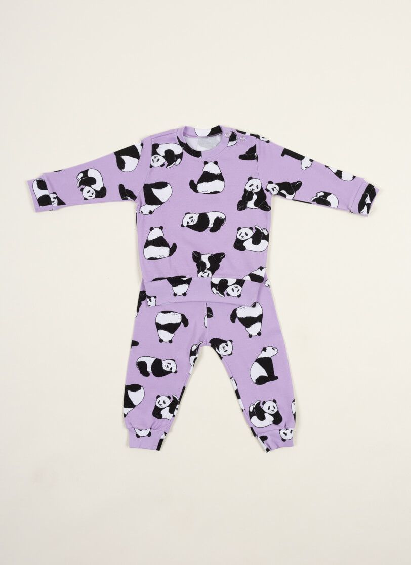 Pyžamo s dlouhým rukávem PANDY fialové BABY Extreme Intimo