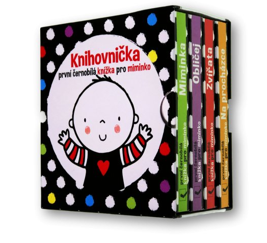 Knihovnička 4 černobílé  knížky pro miminko