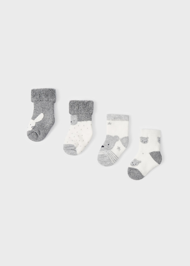4 pack balení froté ponožek MEDVÍDEK froté šedé NEWBORN Mayoral velikost: 80 (12 měsíců)