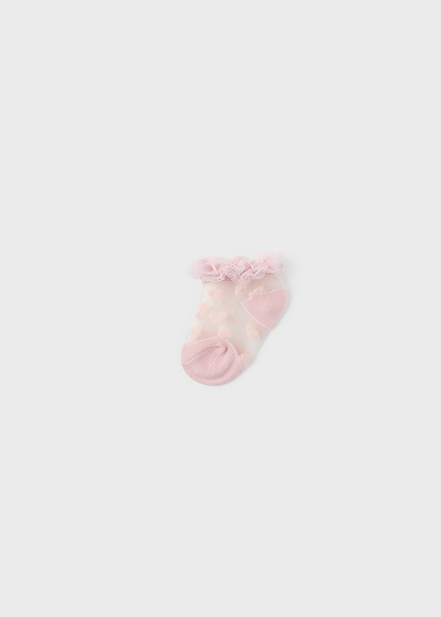 Ponožky s průsvitnou částí srdíčka světle růžové NEWBORN Mayoral velikost: 86 (18 měsíců)