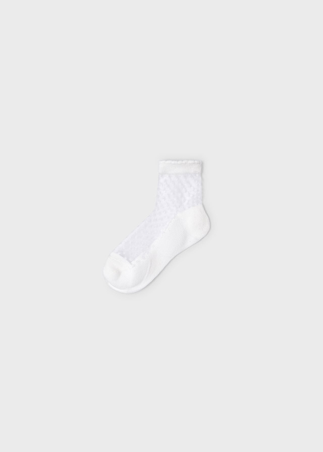 Ponožky s průsvitnou částí puntíky smetanové MINI Mayoral velikost: 4 (EU 23-26)